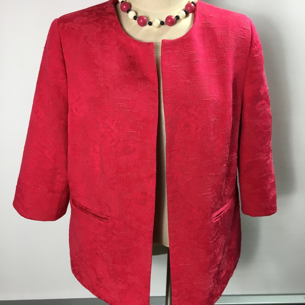 Kim Roger Womens Jacket Size 14P Pink Patterned